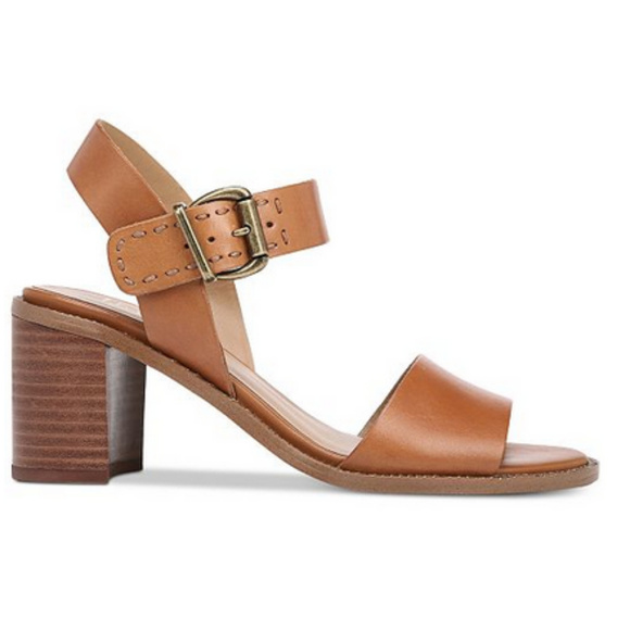 FRANCO SARTO Leather Block Heel Sandals - Picture 2 of 8